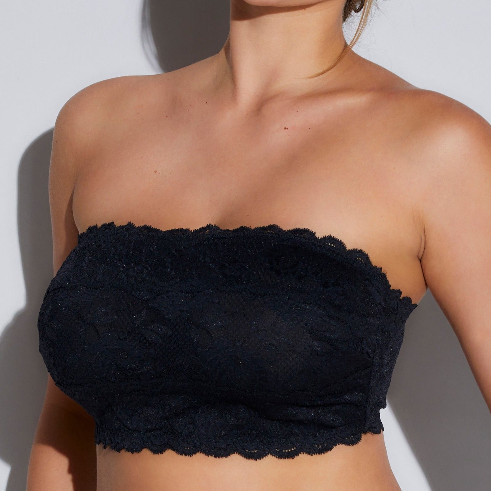 Cosabella Never Say Never Curvy Flirtie Bandeau in Black - Busted Bra Shop