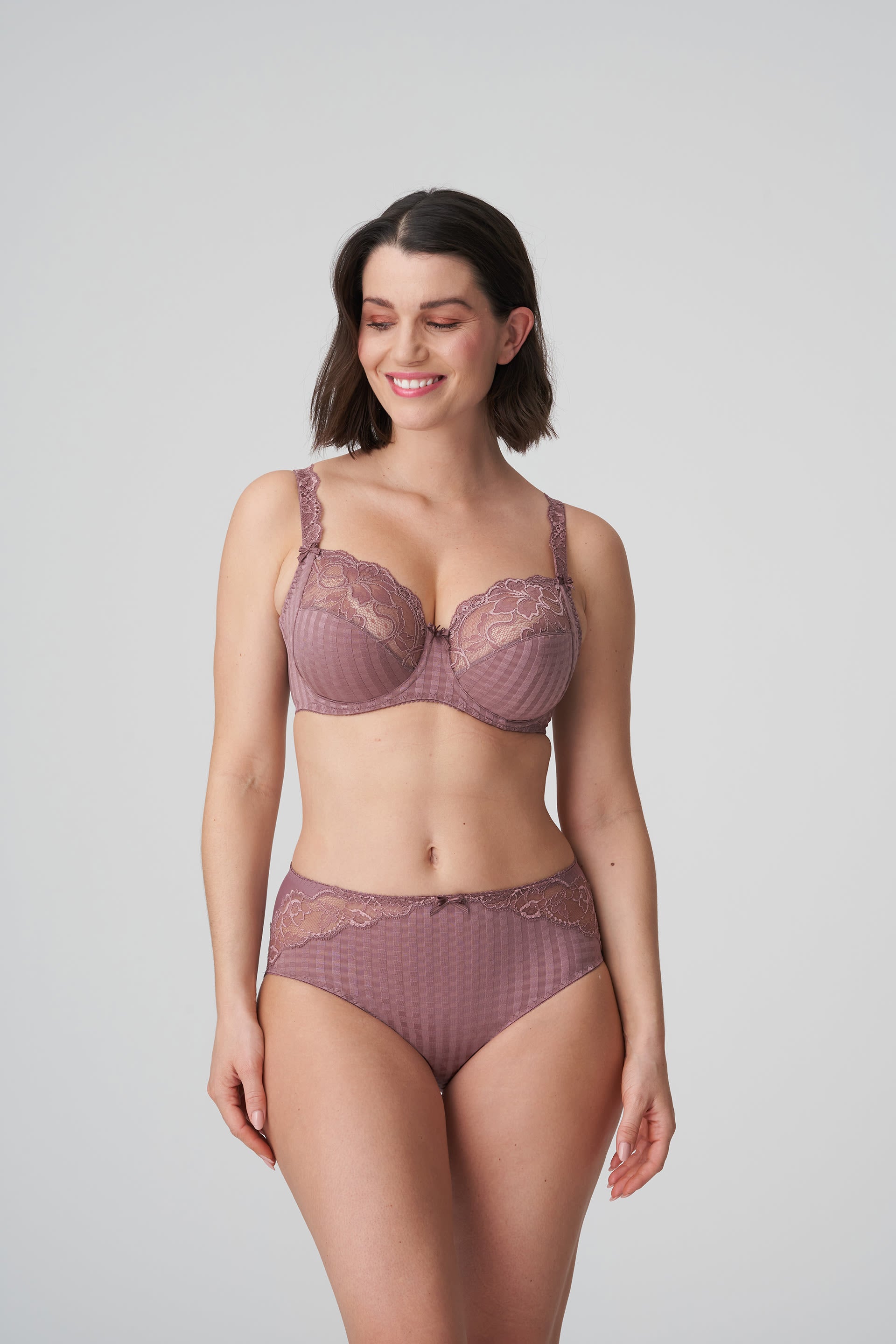 Prima Donna Satin Taupe Madison Deep Plunge Unlined Balcony
